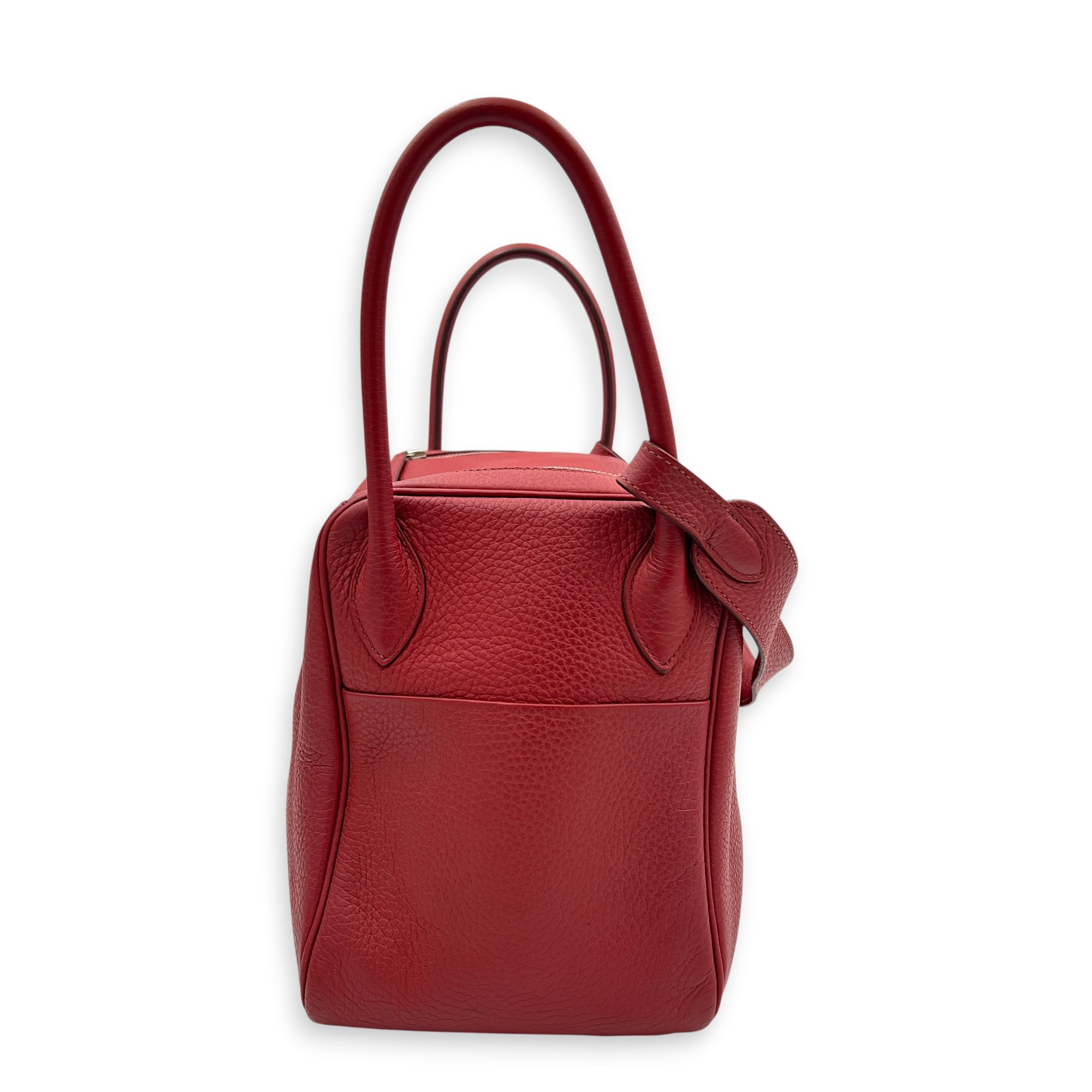Lindy 34 Rouge Casaque Shoulder Bag in Clemence, Palladium hardware