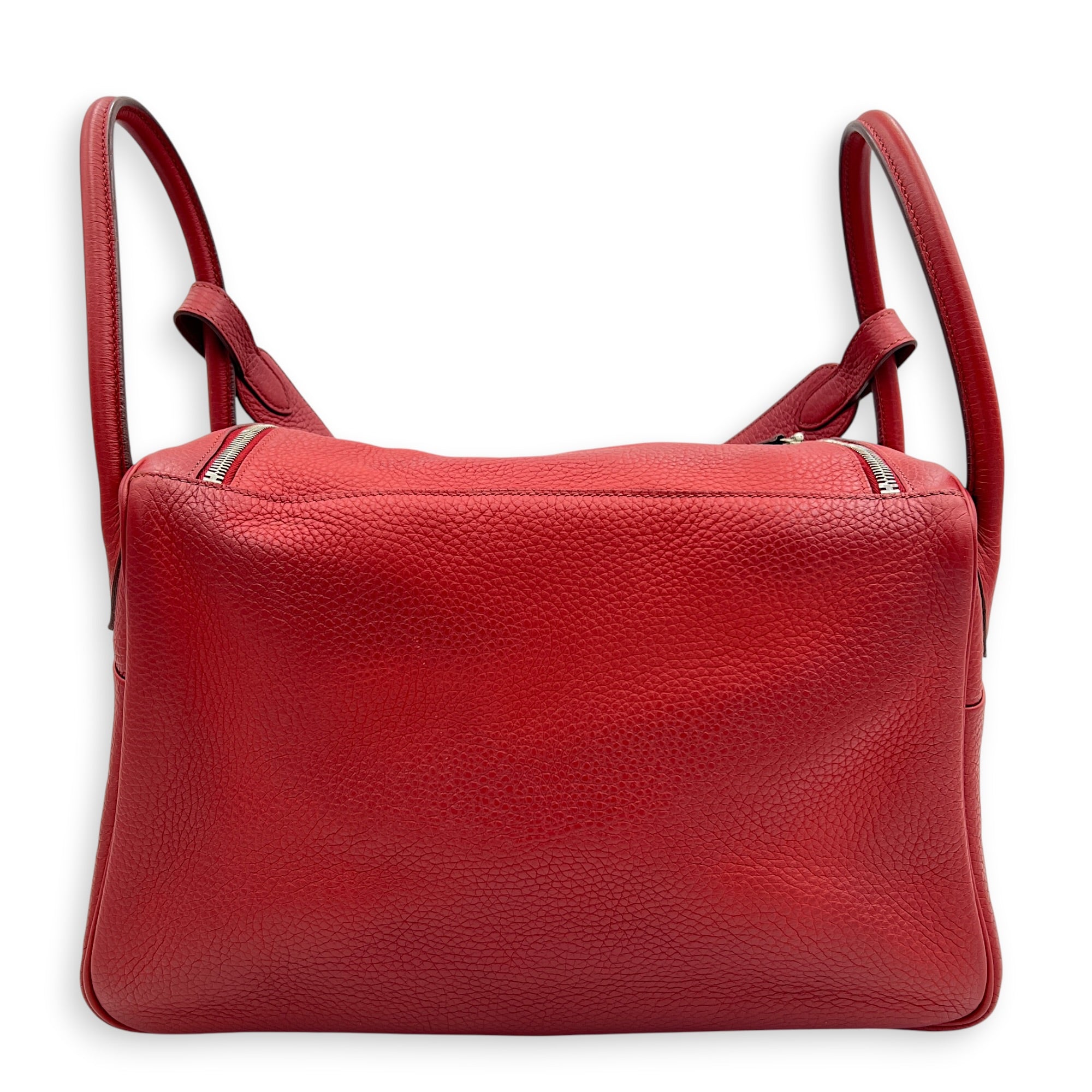 Lindy 34 Rouge Casaque Shoulder Bag in Clemence, Palladium hardware