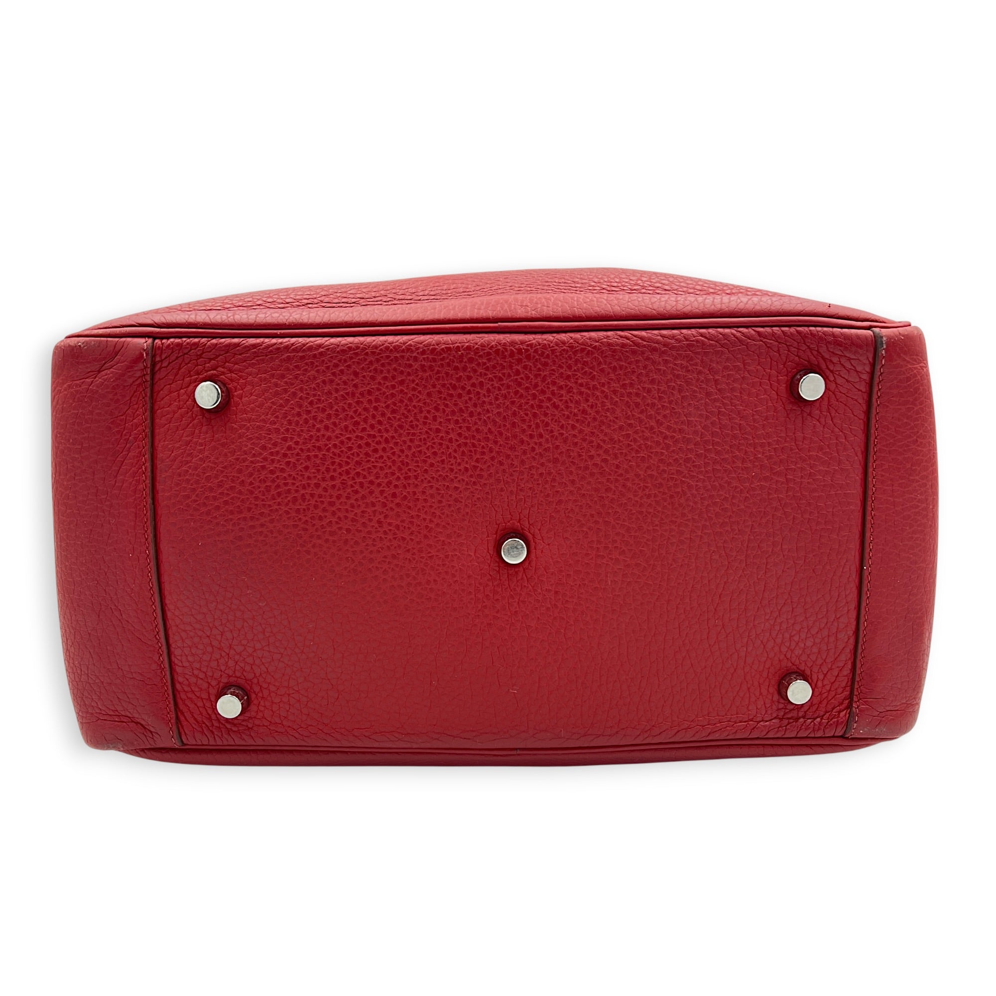 Lindy 34 Rouge Casaque Shoulder Bag in Clemence, Palladium hardware