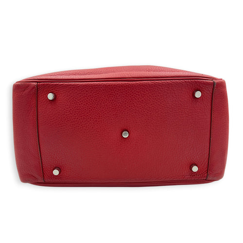 Lindy 34 Rouge Casaque Shoulder Bag in Clemence, Palladium hardware