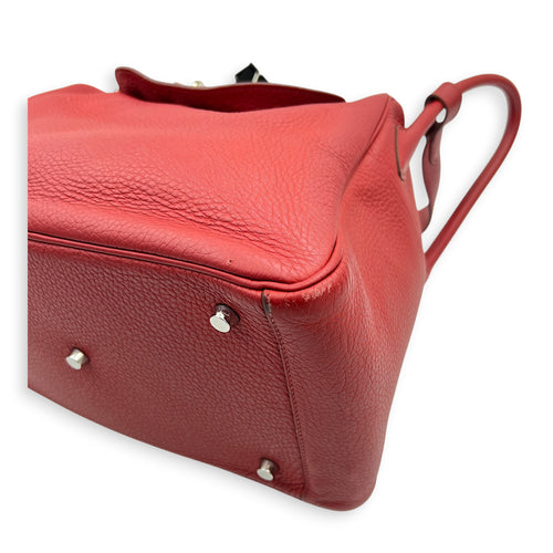 Lindy 34 Rouge Casaque Shoulder Bag in Clemence, Palladium hardware