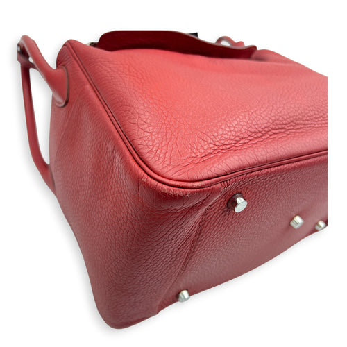 Lindy 34 Rouge Casaque Shoulder Bag in Clemence, Palladium hardware