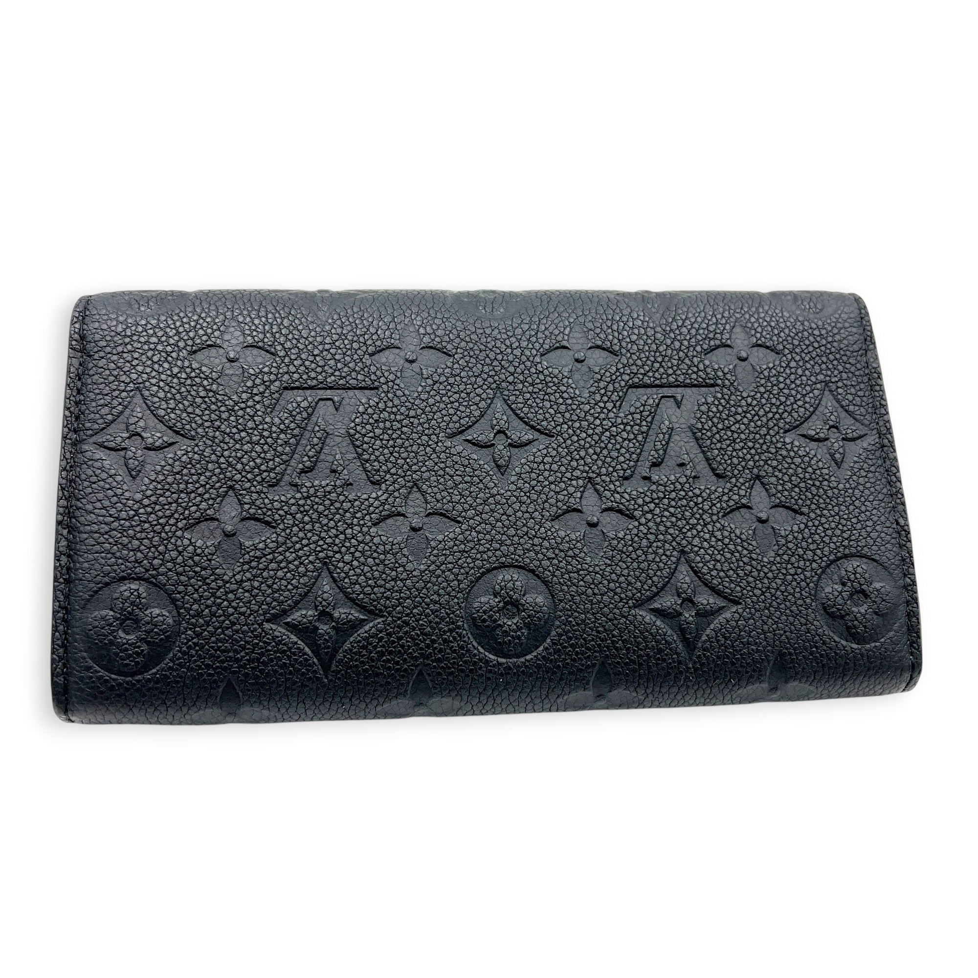 Sarah Wallet Black in Monogram Empreinte Leather, Gold hardware