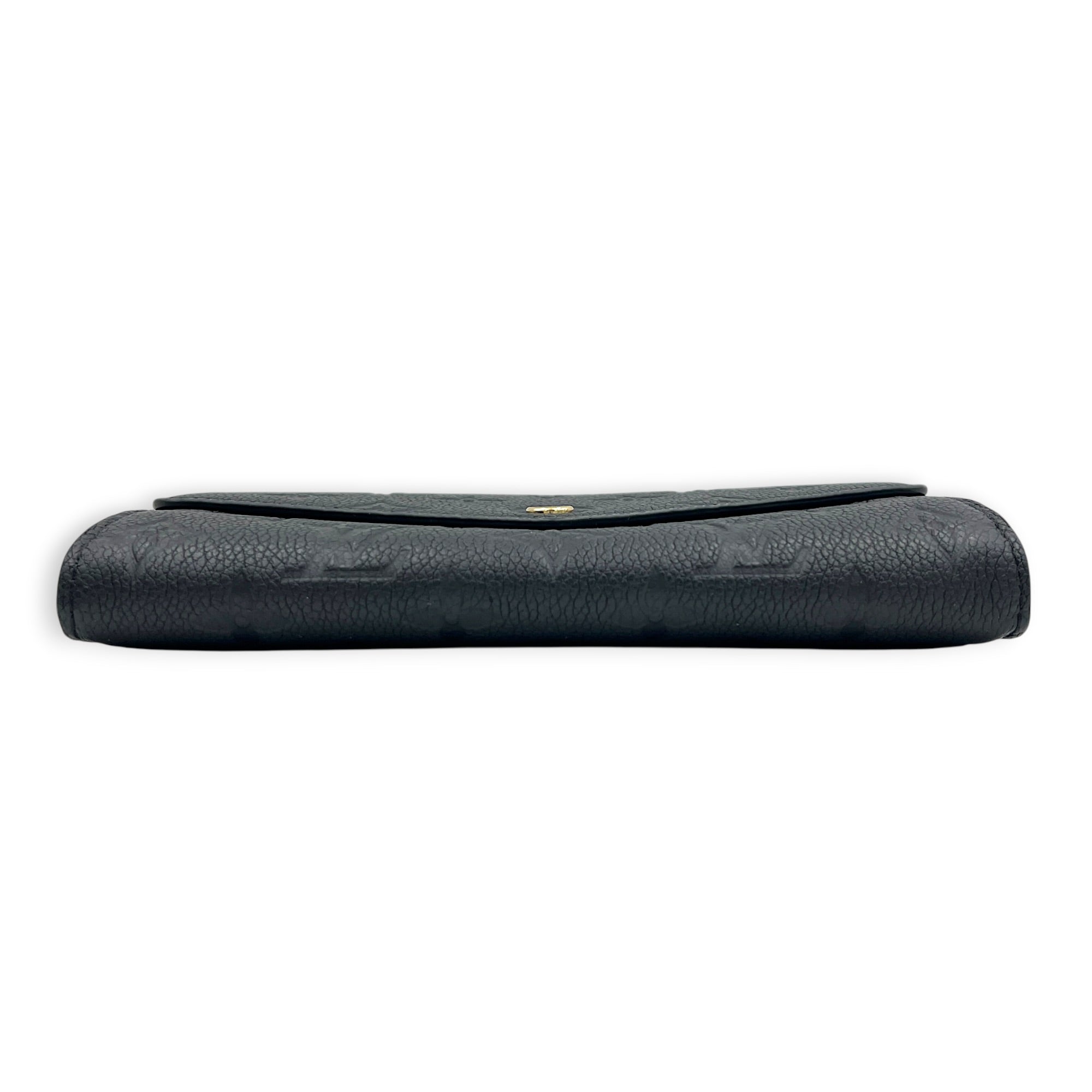 Sarah Wallet Black in Monogram Empreinte Leather, Gold hardware