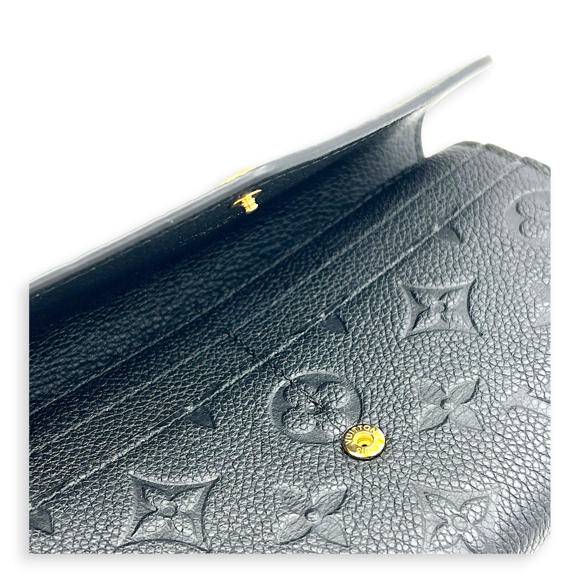 Sarah Wallet Black in Monogram Empreinte Leather, Gold hardware
