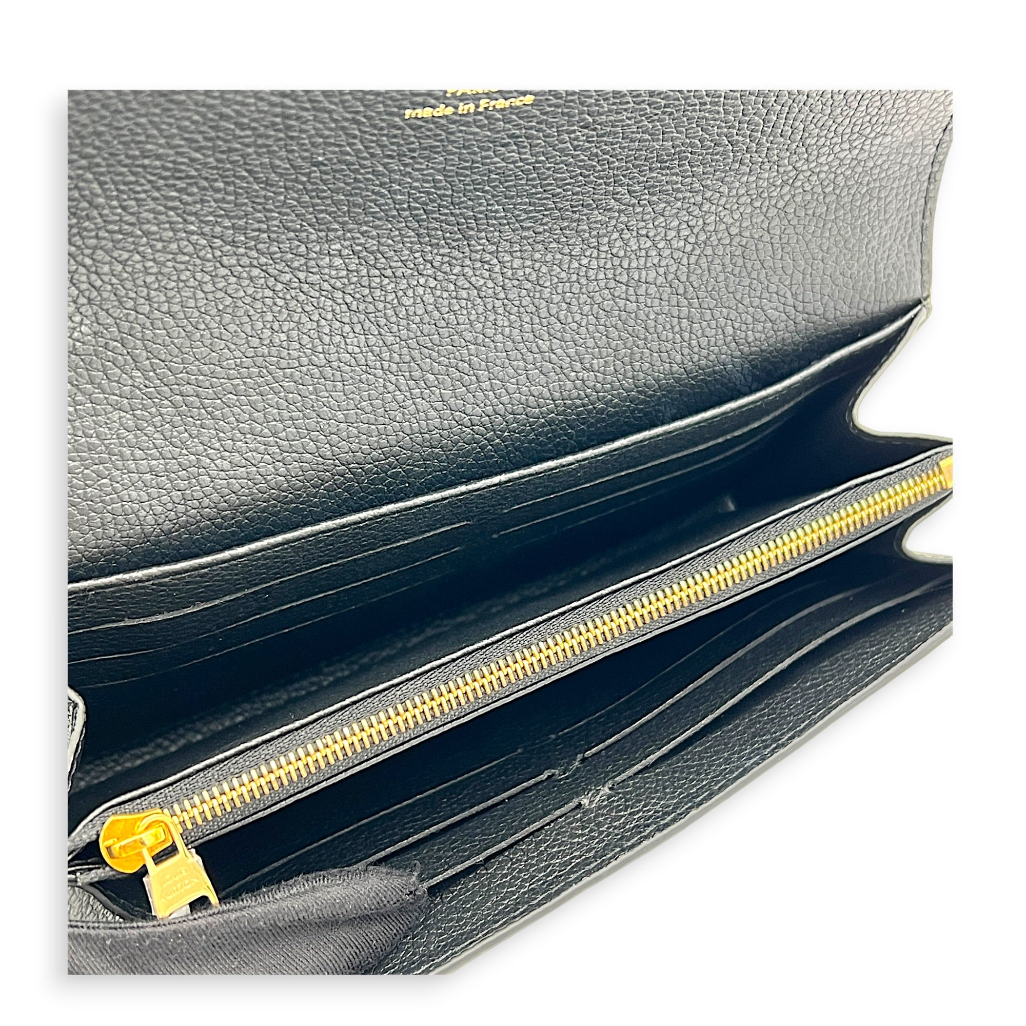 Sarah Wallet Black in Monogram Empreinte Leather, Gold hardware