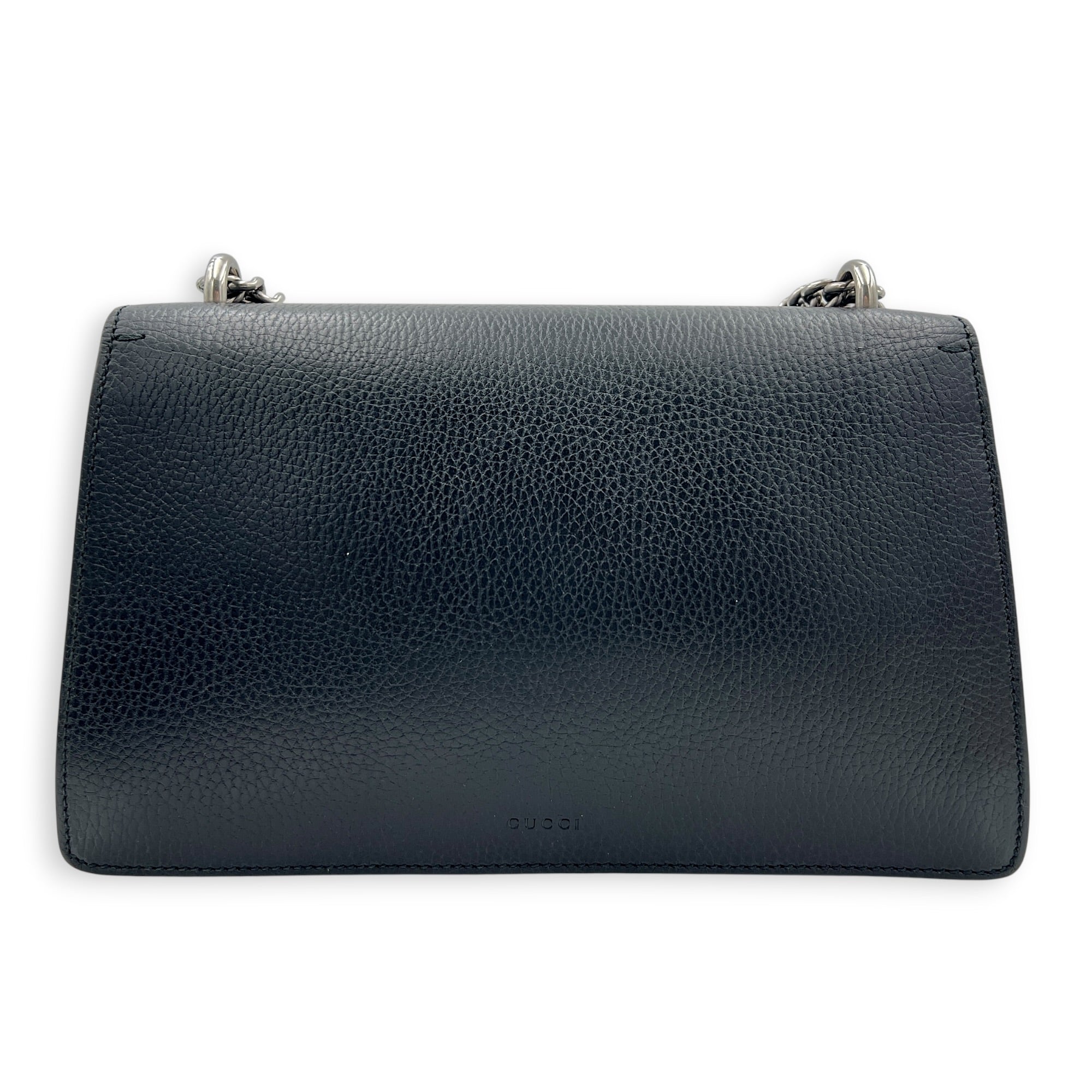 Dionysus Shoulder Bag Medium Black in Calfskin, Silver hardware