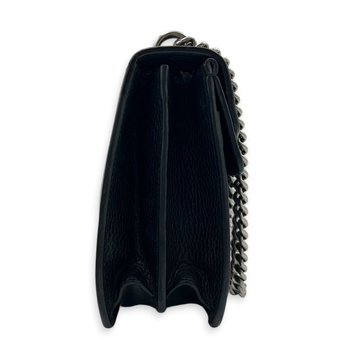 Dionysus Shoulder Bag Medium Black in Calfskin, Silver hardware