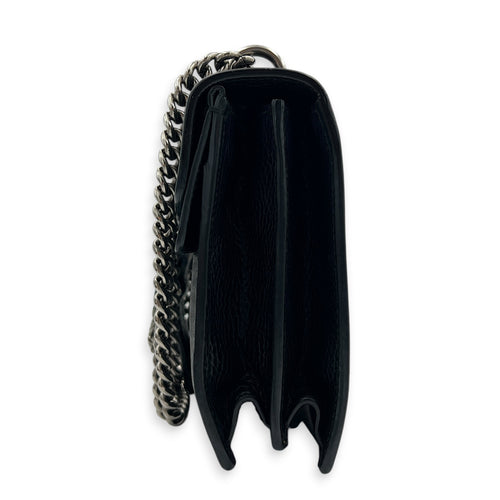 Dionysus Shoulder Bag Medium Black in Calfskin, Silver hardware