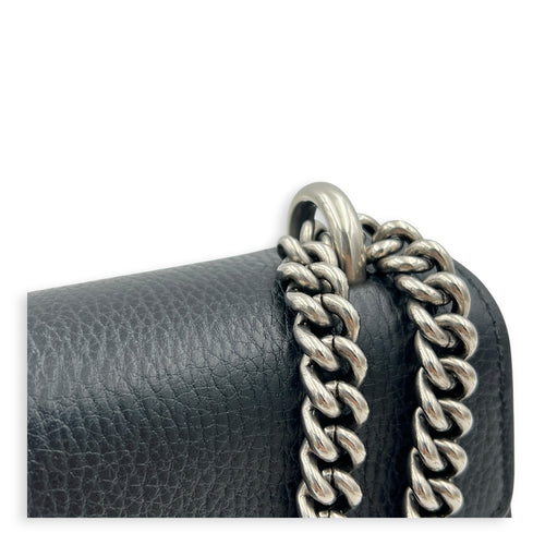 Dionysus Shoulder Bag Medium Black in Calfskin, Silver hardware