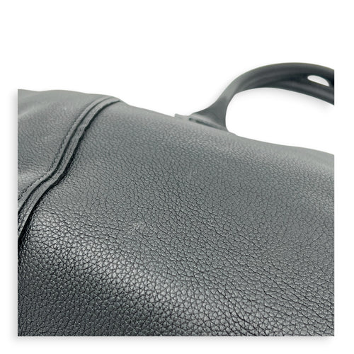 Lockit Top Handle Bag MM Noir in Taurillon Leather, Silver hardware