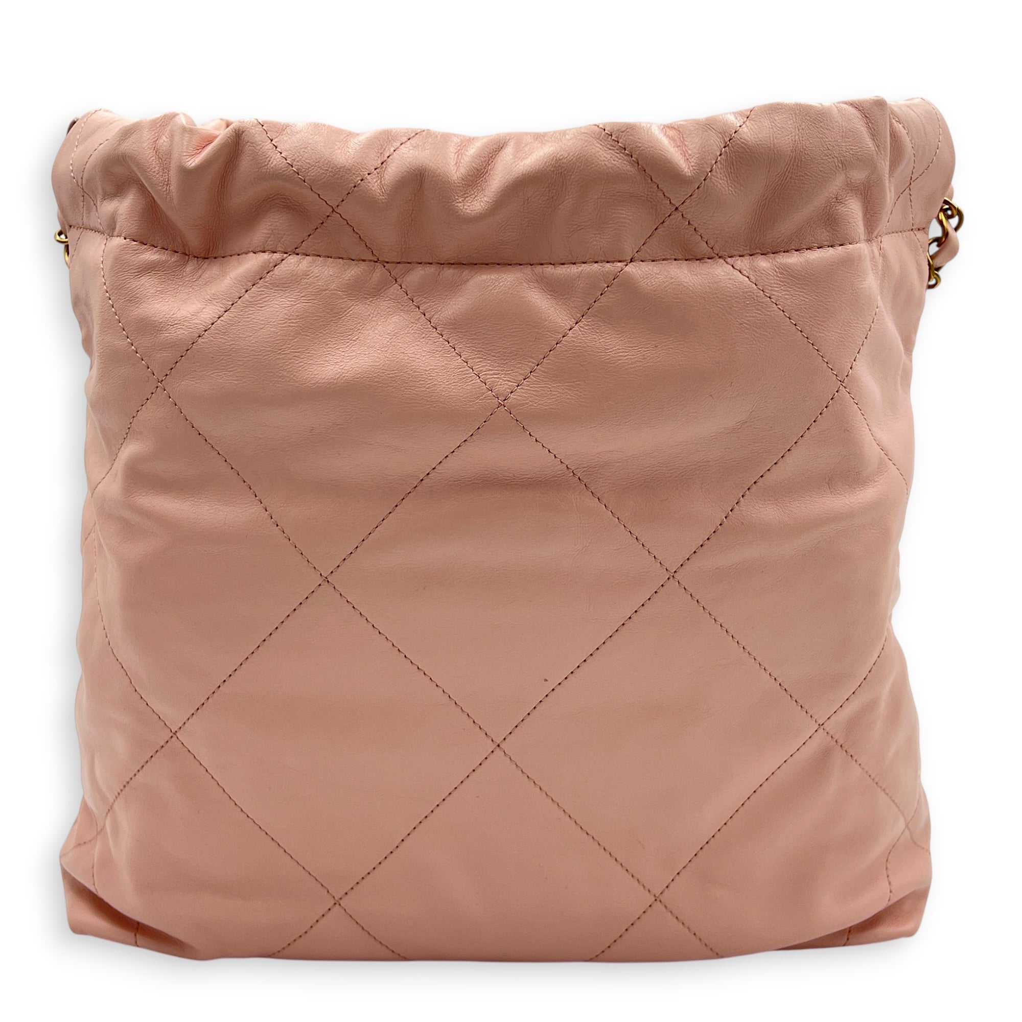 22 Tote Shoulder Bag Light Pink in Calfskin, Gold hardware