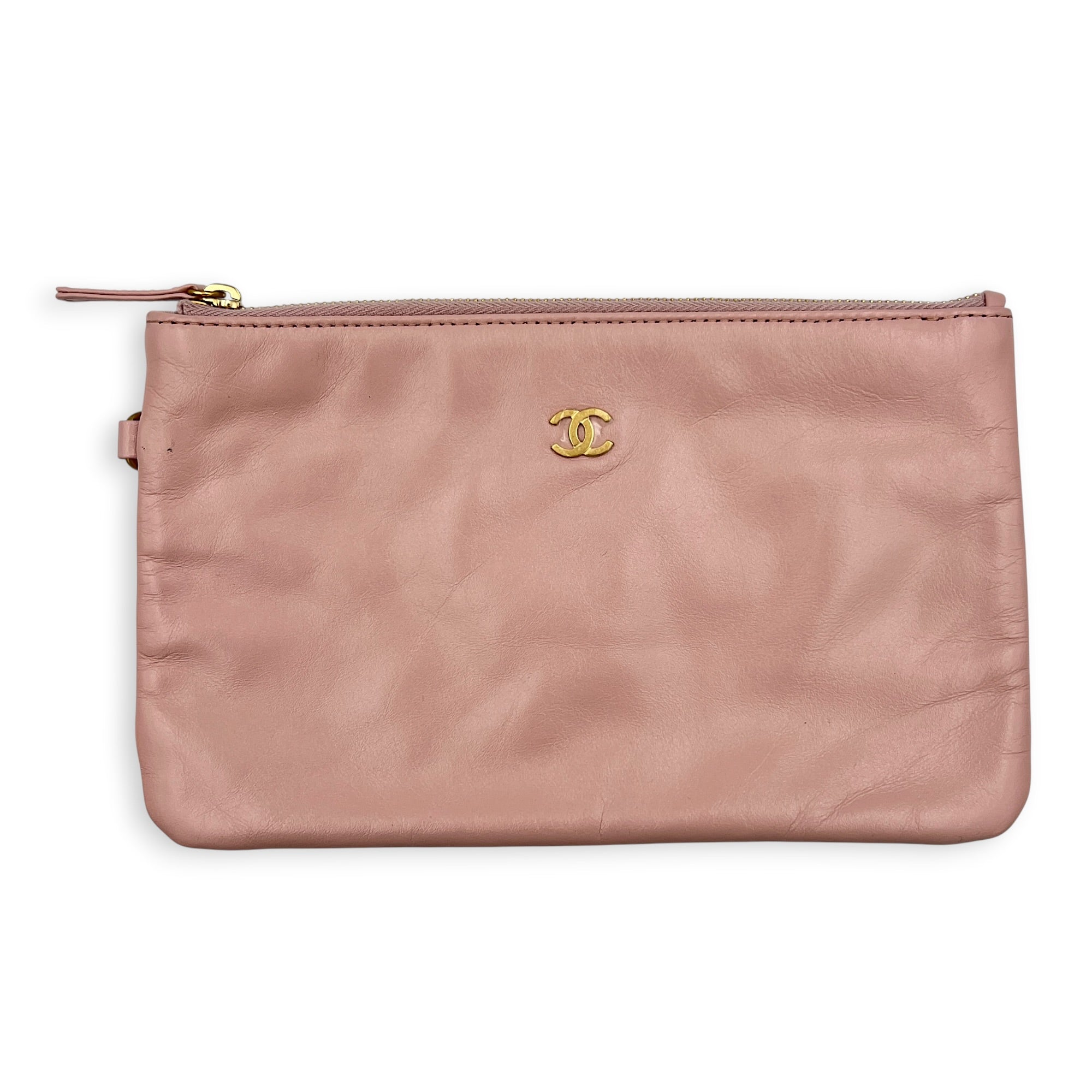 22 Tote Shoulder Bag Light Pink in Calfskin, Gold hardware
