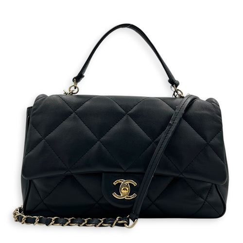 CC Top Handle Bag Blue in Calfskin, Gold hardware