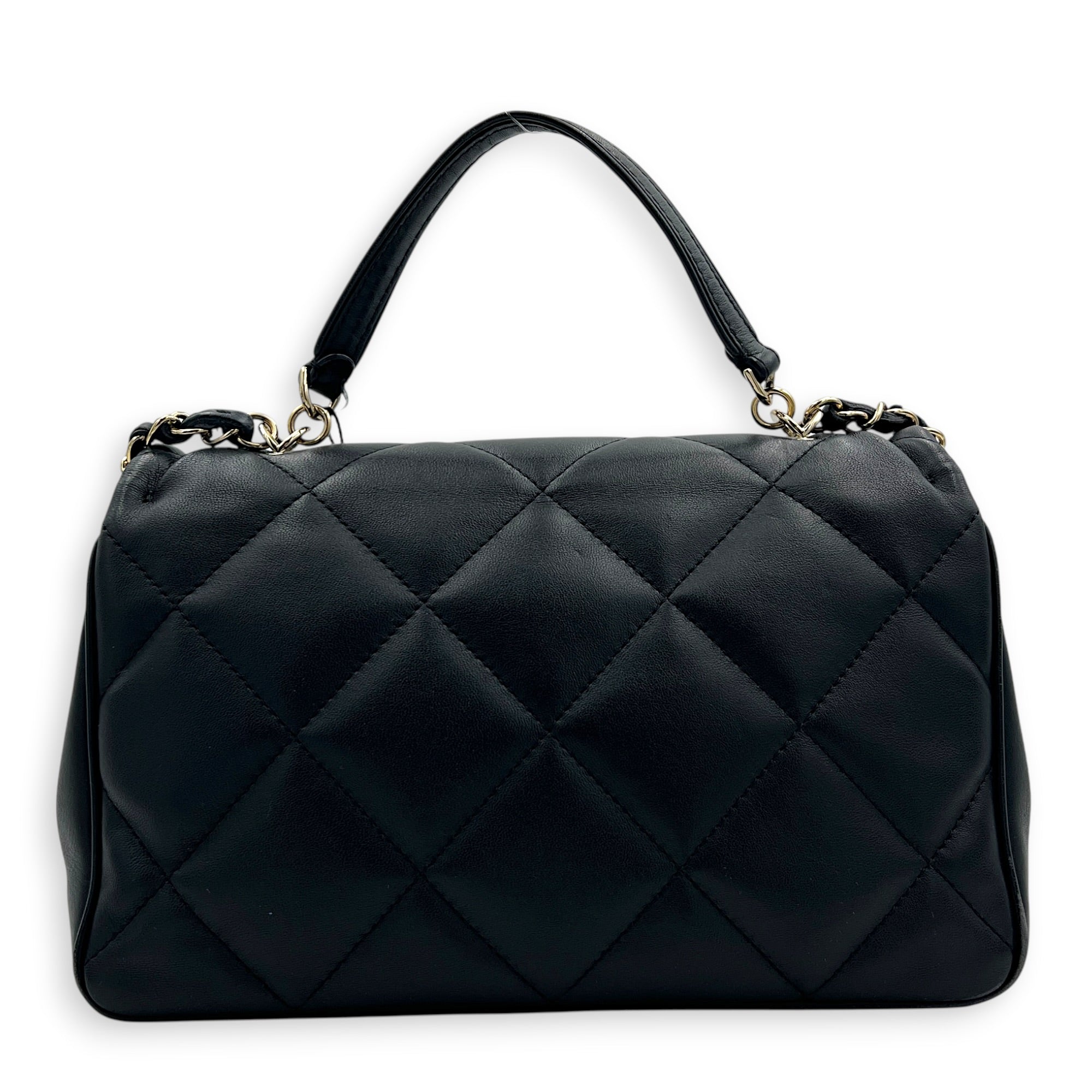 CC Top Handle Bag Blue in Calfskin, Gold hardware