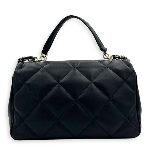 CC Top Handle Bag Blue in Calfskin, Gold hardware