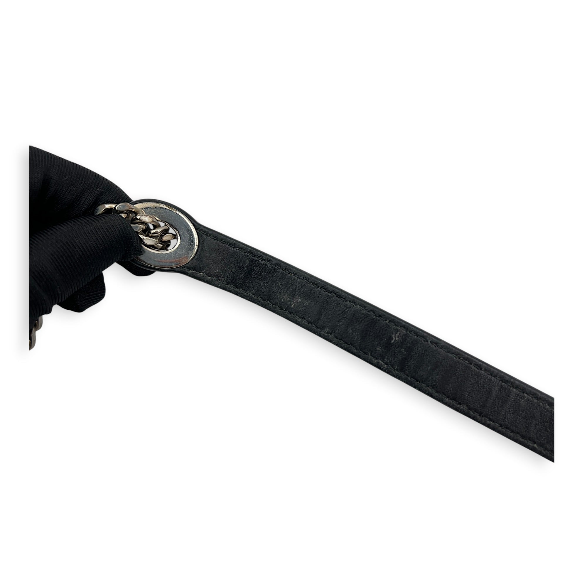 Lady Dior Top Handle Bag Mini Black in Lambskin, Silver hardware