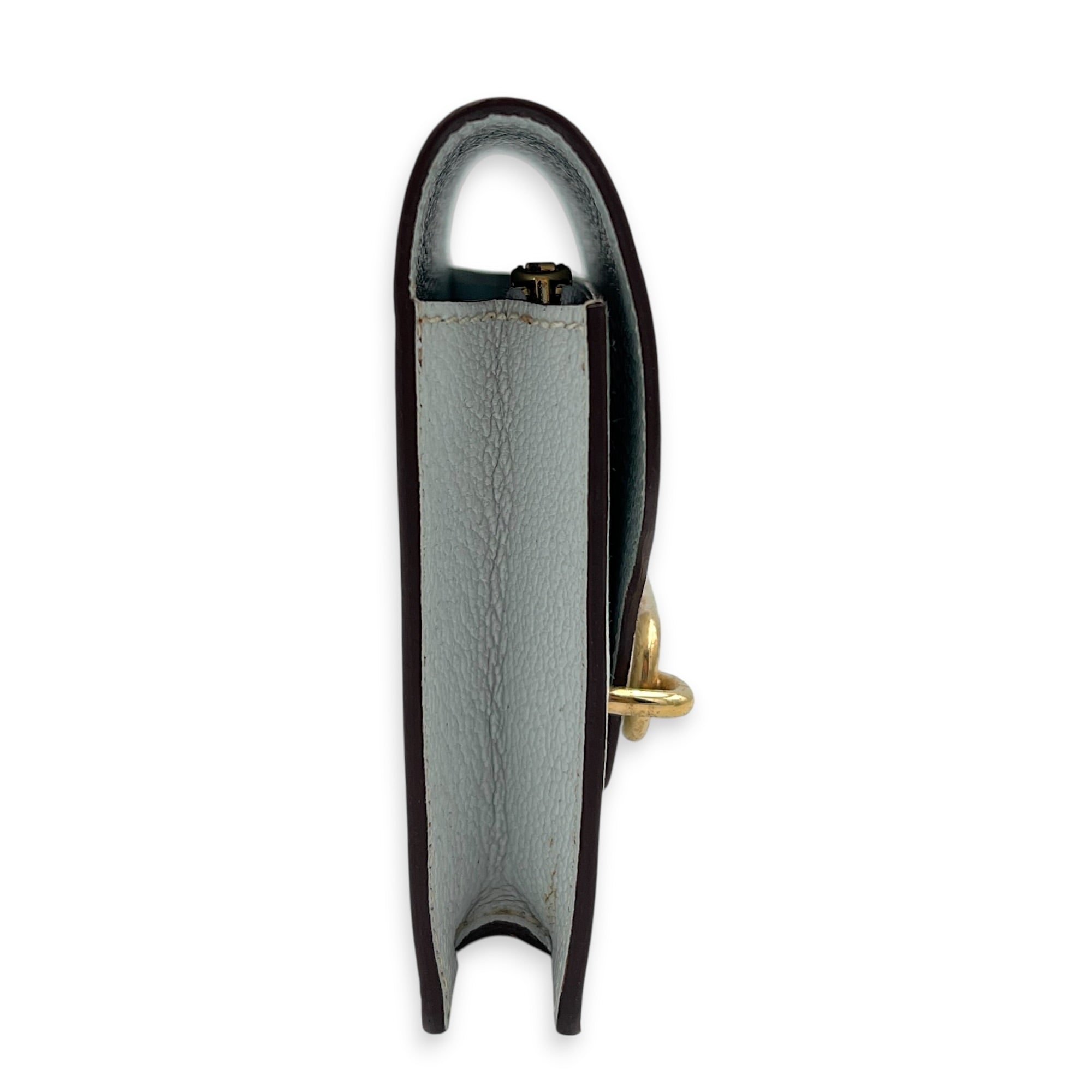 Roulis Slim Blue Glacier in Chevre Leather, Gold hardware