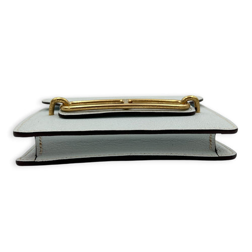 Roulis Slim Blue Glacier in Chevre Leather, Gold hardware