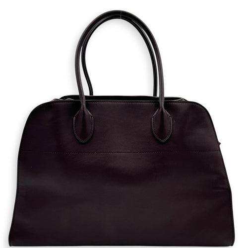 Margaux Top Handle Bag Burgundy in Calfskin, Silver hardware
