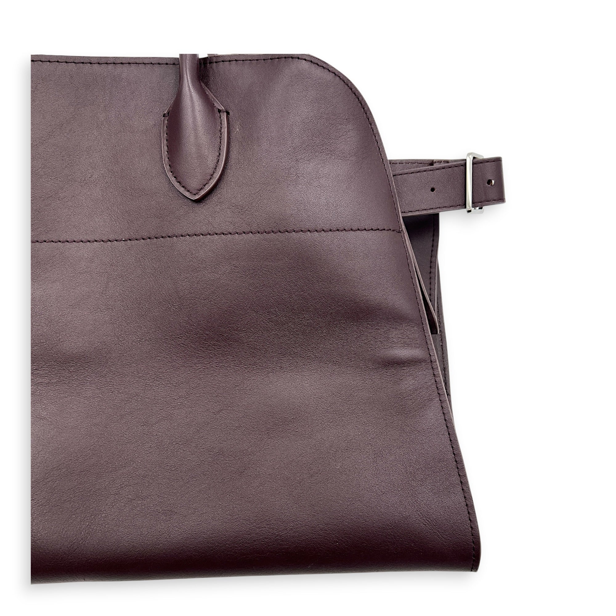 Margaux Top Handle Bag Burgundy in Calfskin, Silver hardware