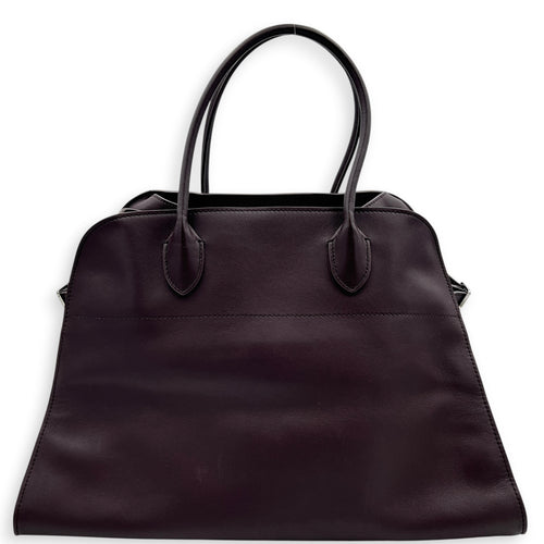 Margaux Top Handle Bag Burgundy in Calfskin, Silver hardware