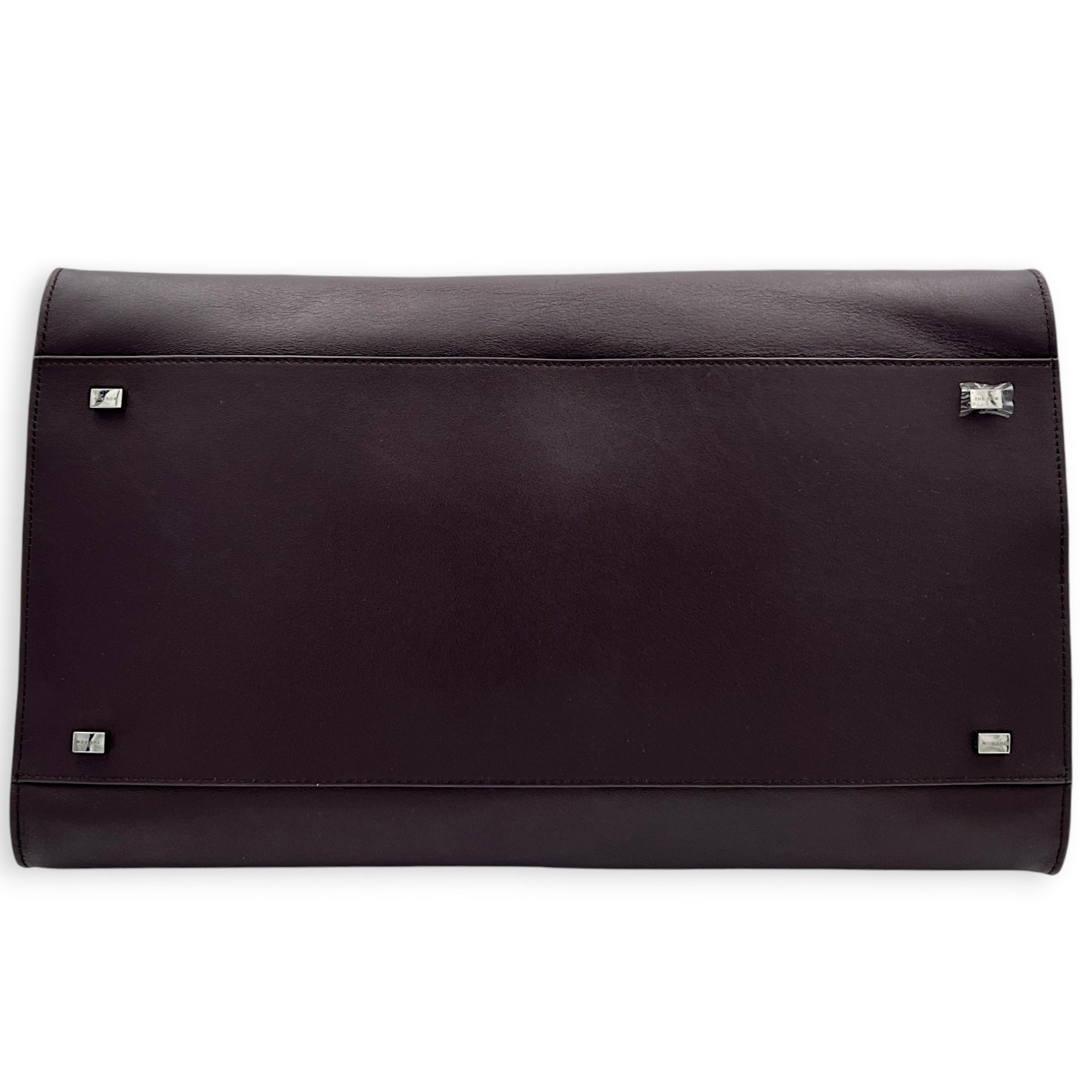 Margaux Top Handle Bag Burgundy in Calfskin, Silver hardware
