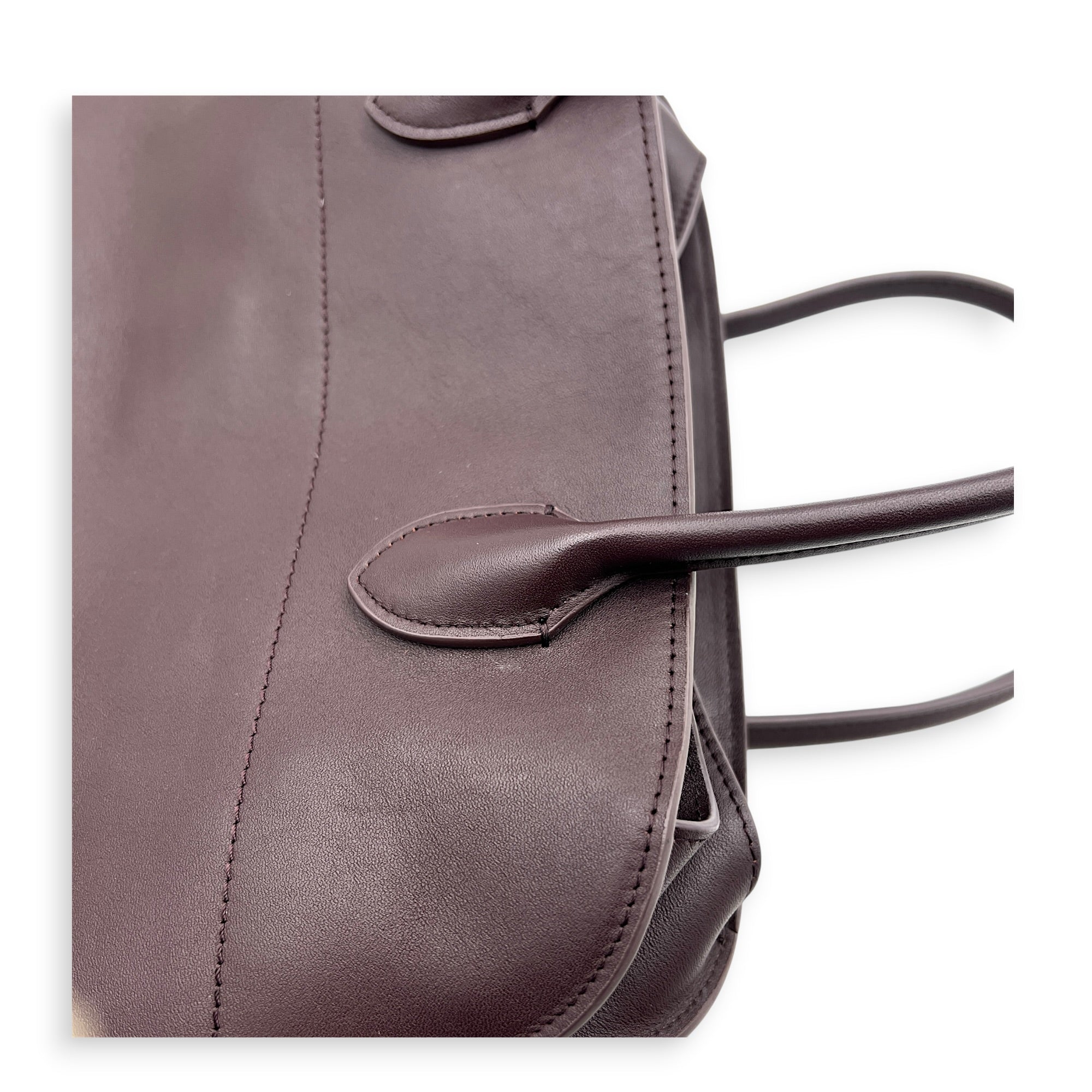 Margaux Top Handle Bag Burgundy in Calfskin, Silver hardware
