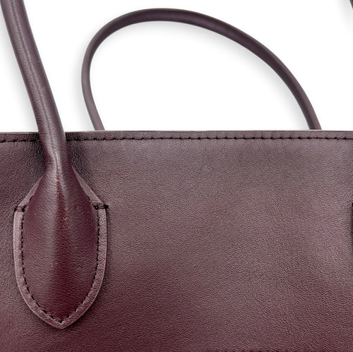 Margaux Top Handle Bag Burgundy in Calfskin, Silver hardware