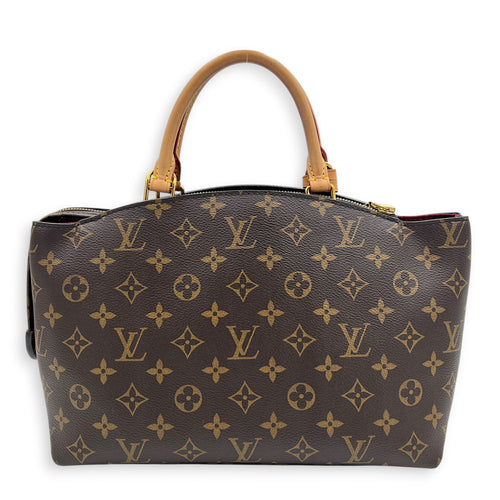 Petit Palais Top Handle Bag Brown in Monogram Coated Canvas, Gold hardware