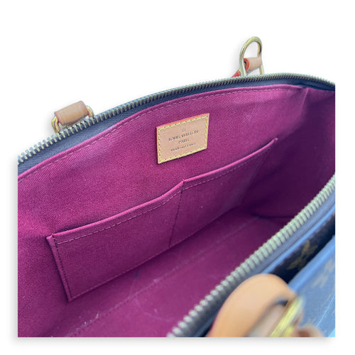 Petit Palais Top Handle Bag Brown in Monogram Coated Canvas, Gold hardware