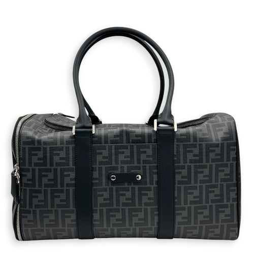 FF Black Pet Carrier in Coated Canvas, Silver hardware