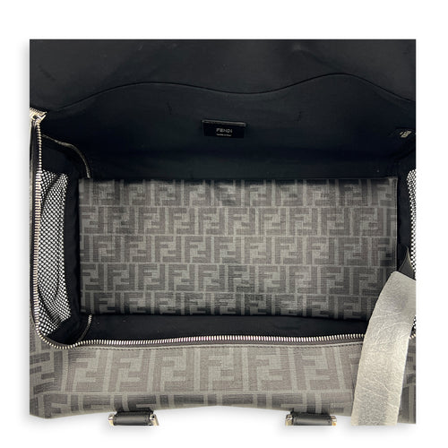 FF Black Pet Carrier in Coated Canvas, Silver hardware