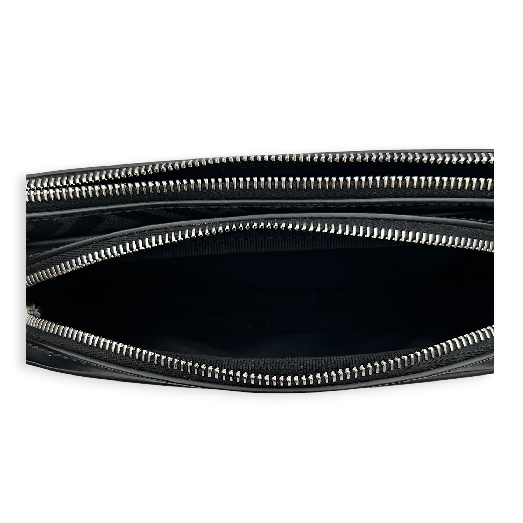 Diagonal FF Grey Belt Bag in Coated Canvas, Silver hardware