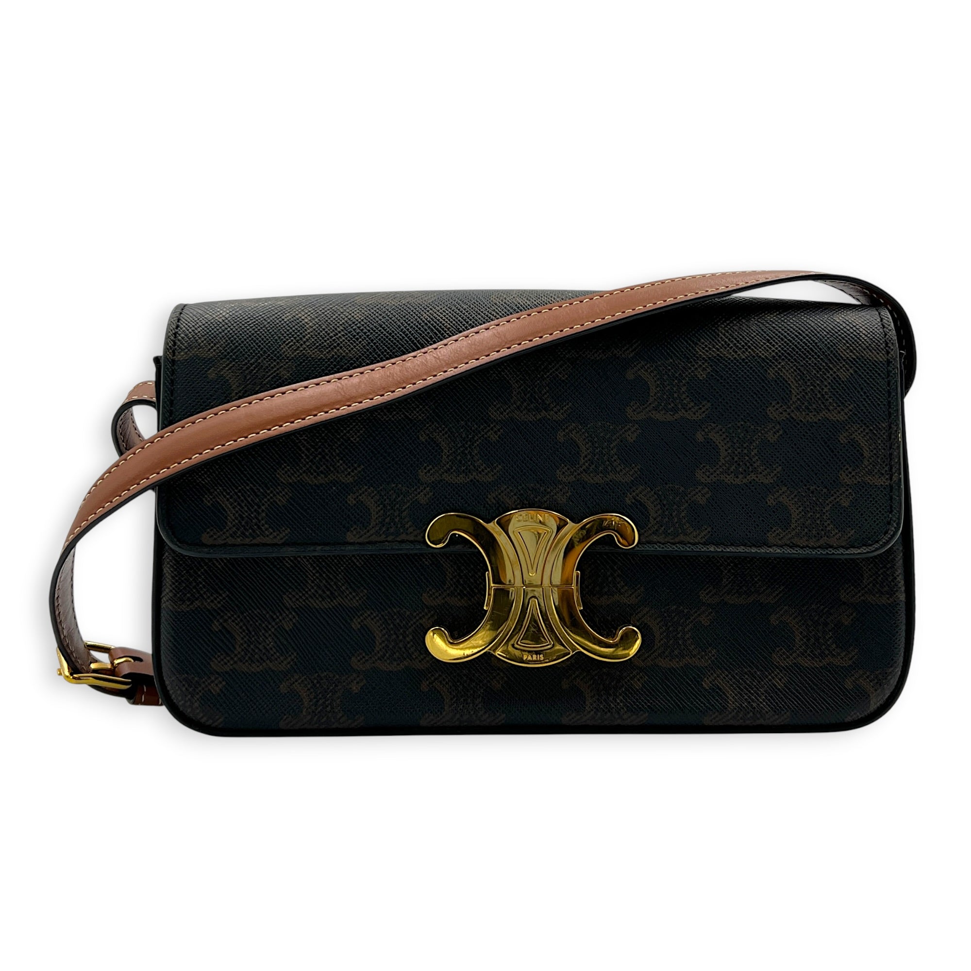 Triomphe Shoulder Bag Brown