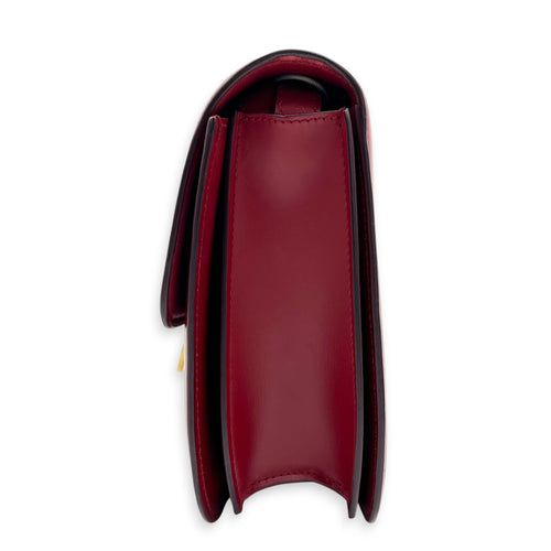 Box Shoulder Bag Red, Gold hardware