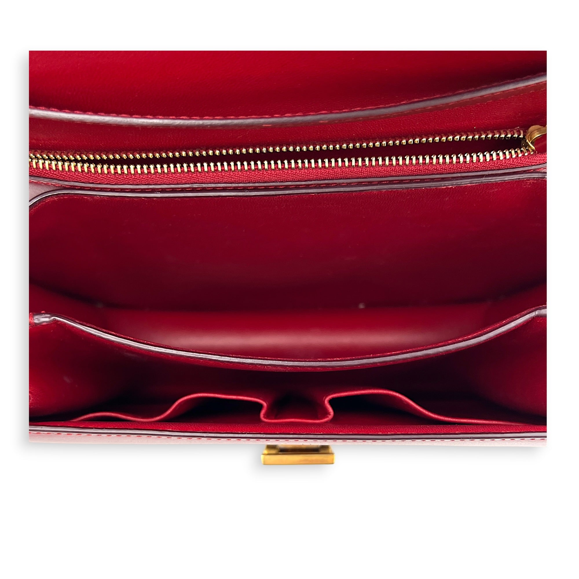 Box Shoulder Bag Red, Gold hardware
