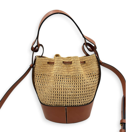 Hammock Shoulder Bag Small Natural/Tan in Raffia, Gold hardware