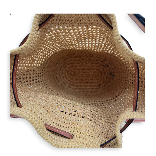 Hammock Shoulder Bag Small Natural/Tan in Raffia, Gold hardware