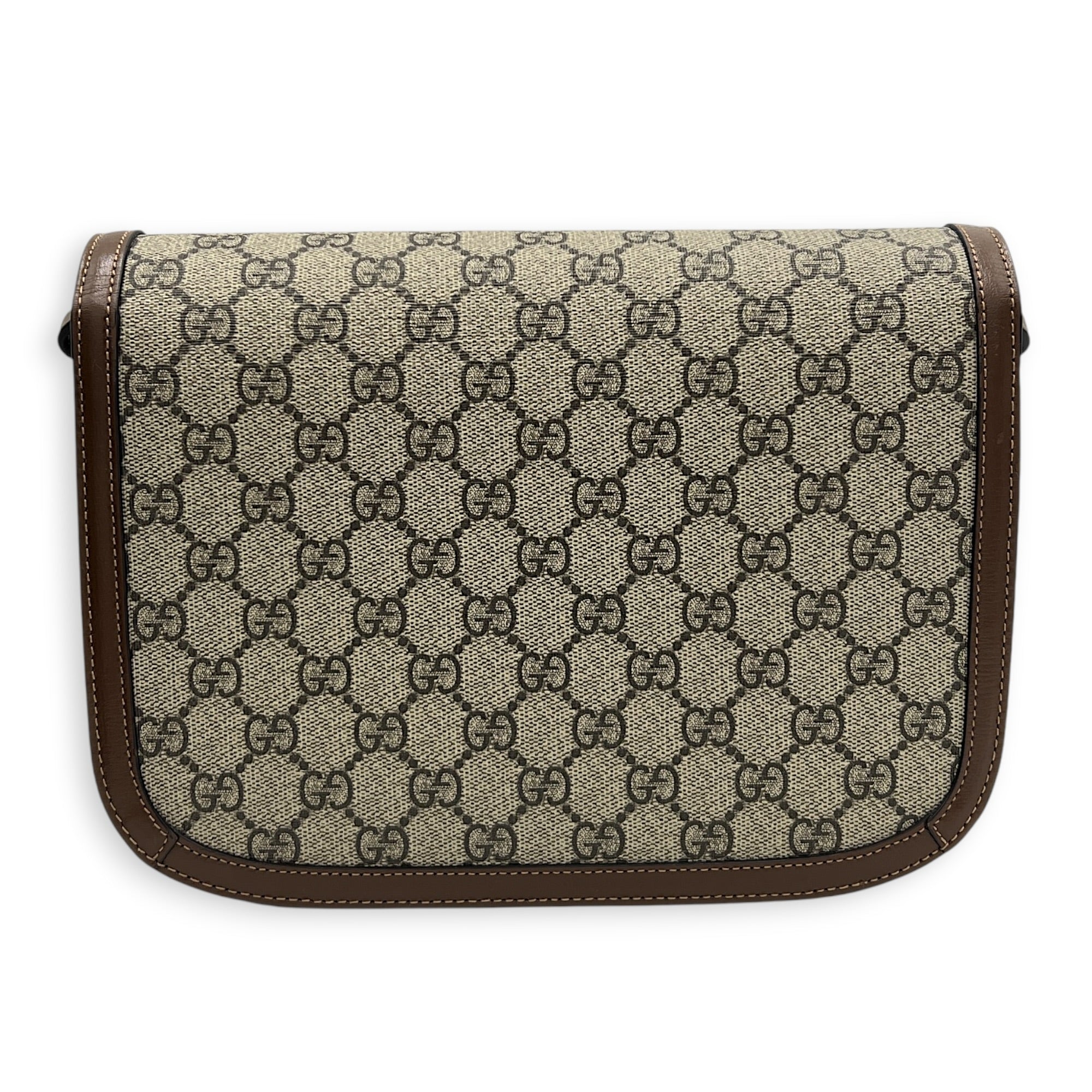 Horsebit 1955 Shoulder Bag Small Beige Ebony, Gold hardware