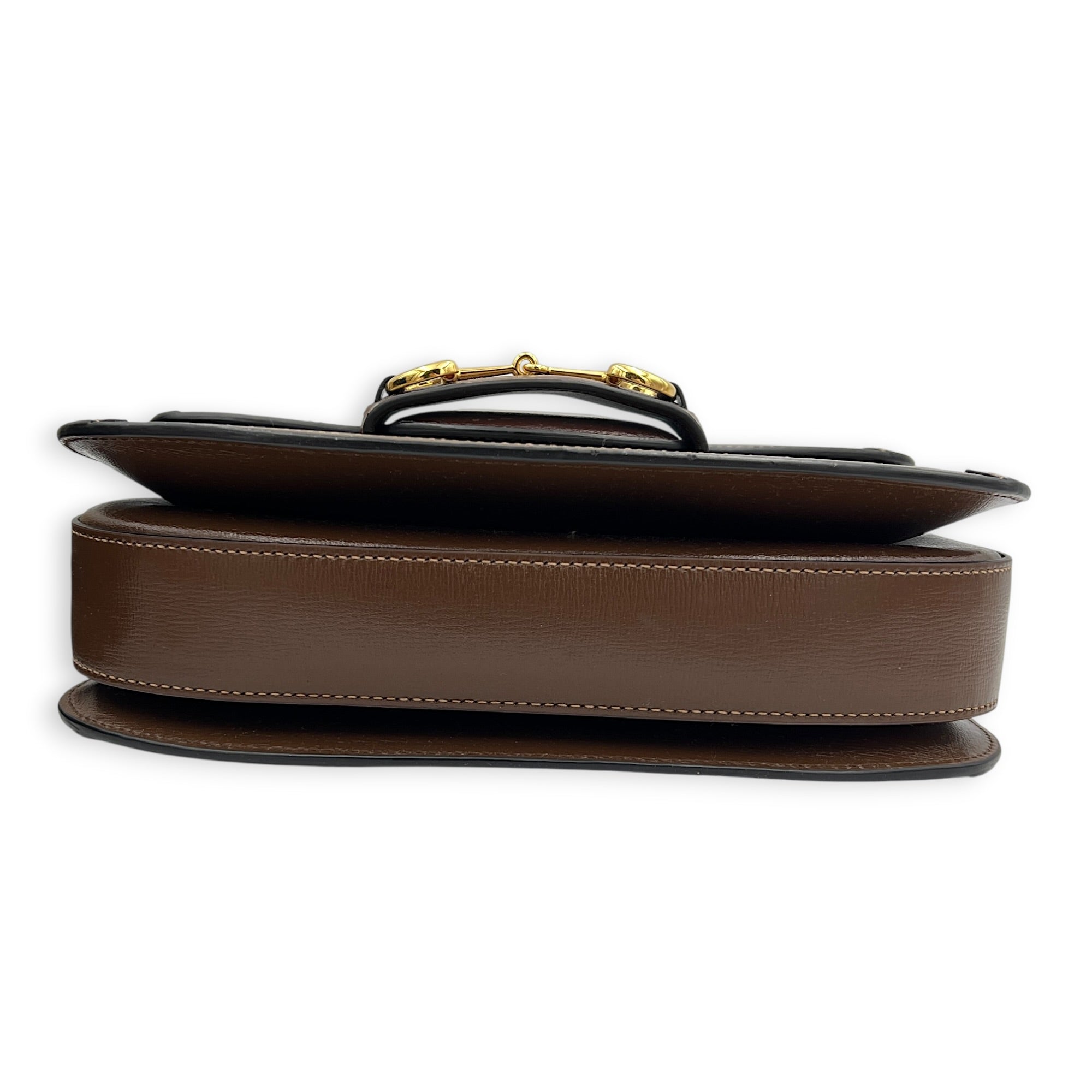 Horsebit 1955 Shoulder Bag Small Beige Ebony, Gold hardware