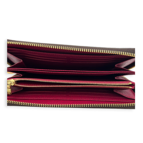 Zippy Wallet Monogram / Fuchsia in Monogram Coated Canvas, Gold hardware