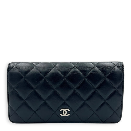 CC Wallet Black in Lambskin, Silver hardware