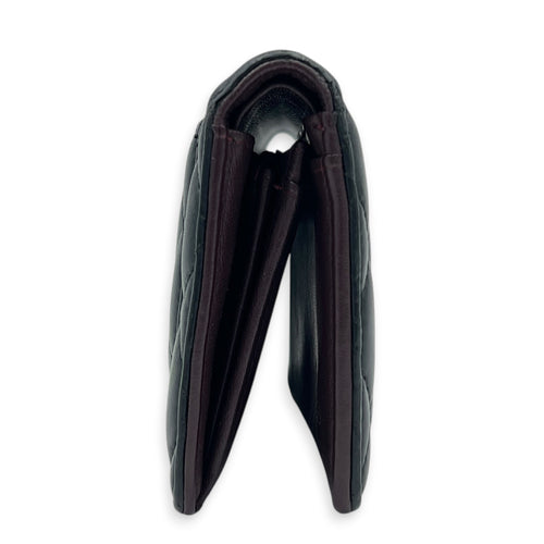 CC Wallet Black in Lambskin, Silver hardware