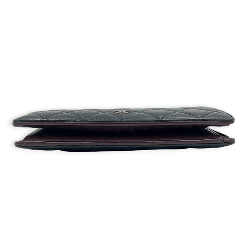 CC Wallet Black in Lambskin, Silver hardware