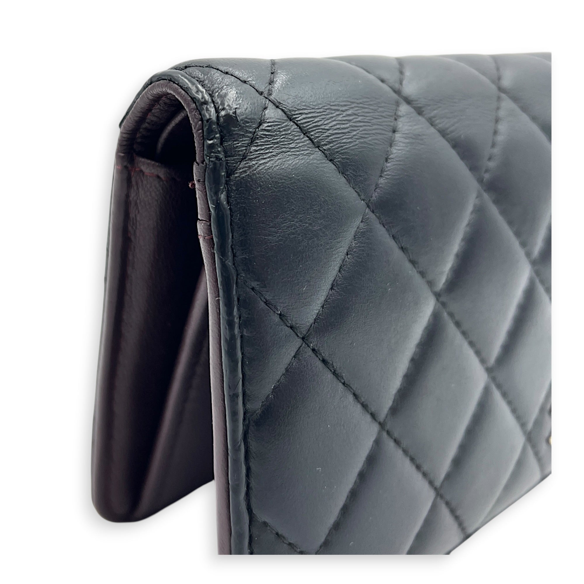 CC Wallet Black in Lambskin, Silver hardware