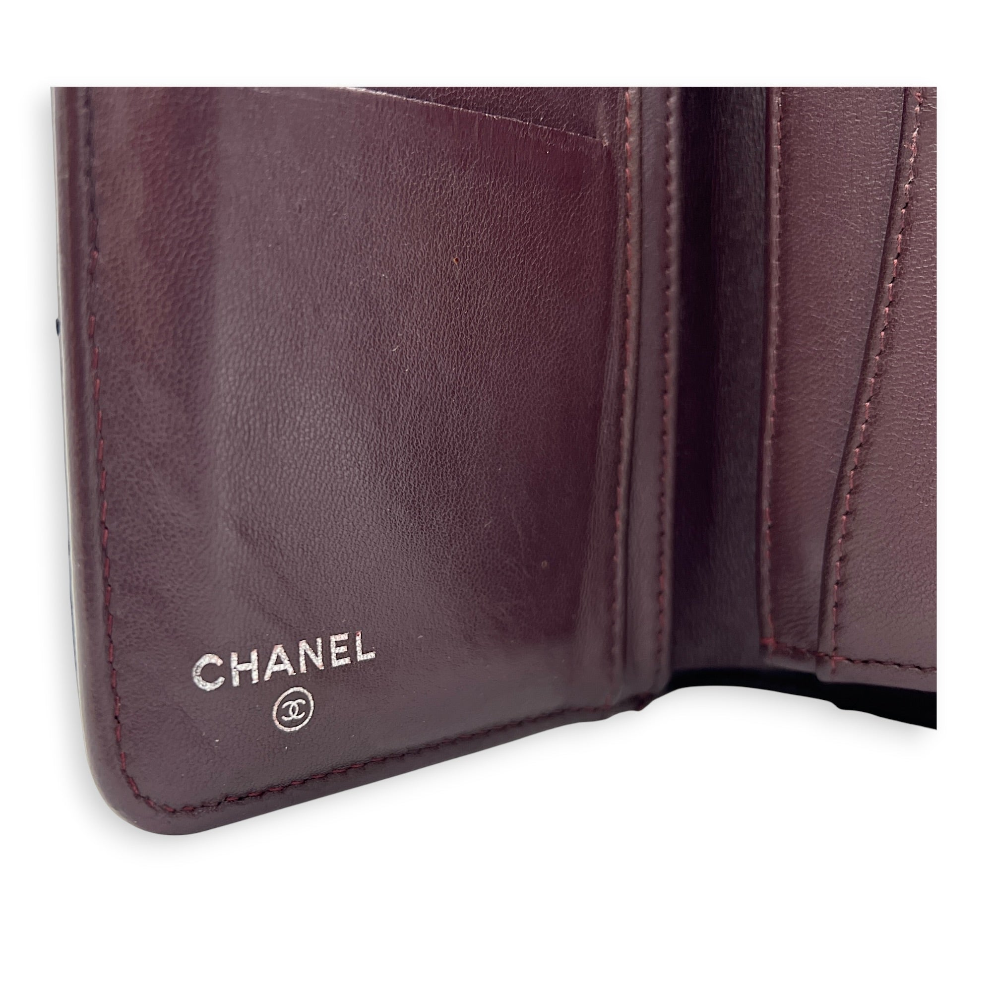CC Wallet Black in Lambskin, Silver hardware