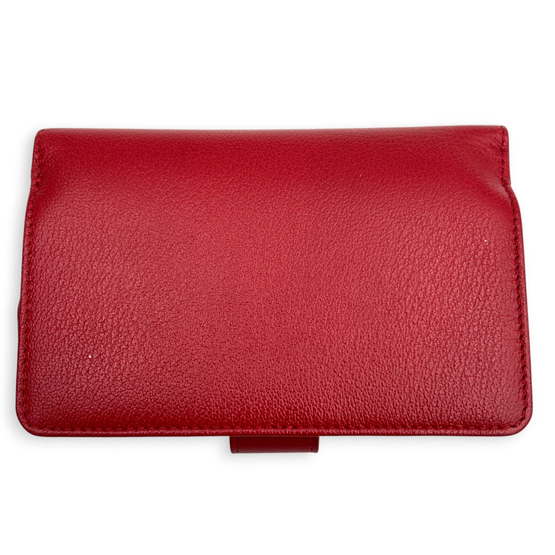 Camelia Wallet Red in Calfskin, Silver hardware