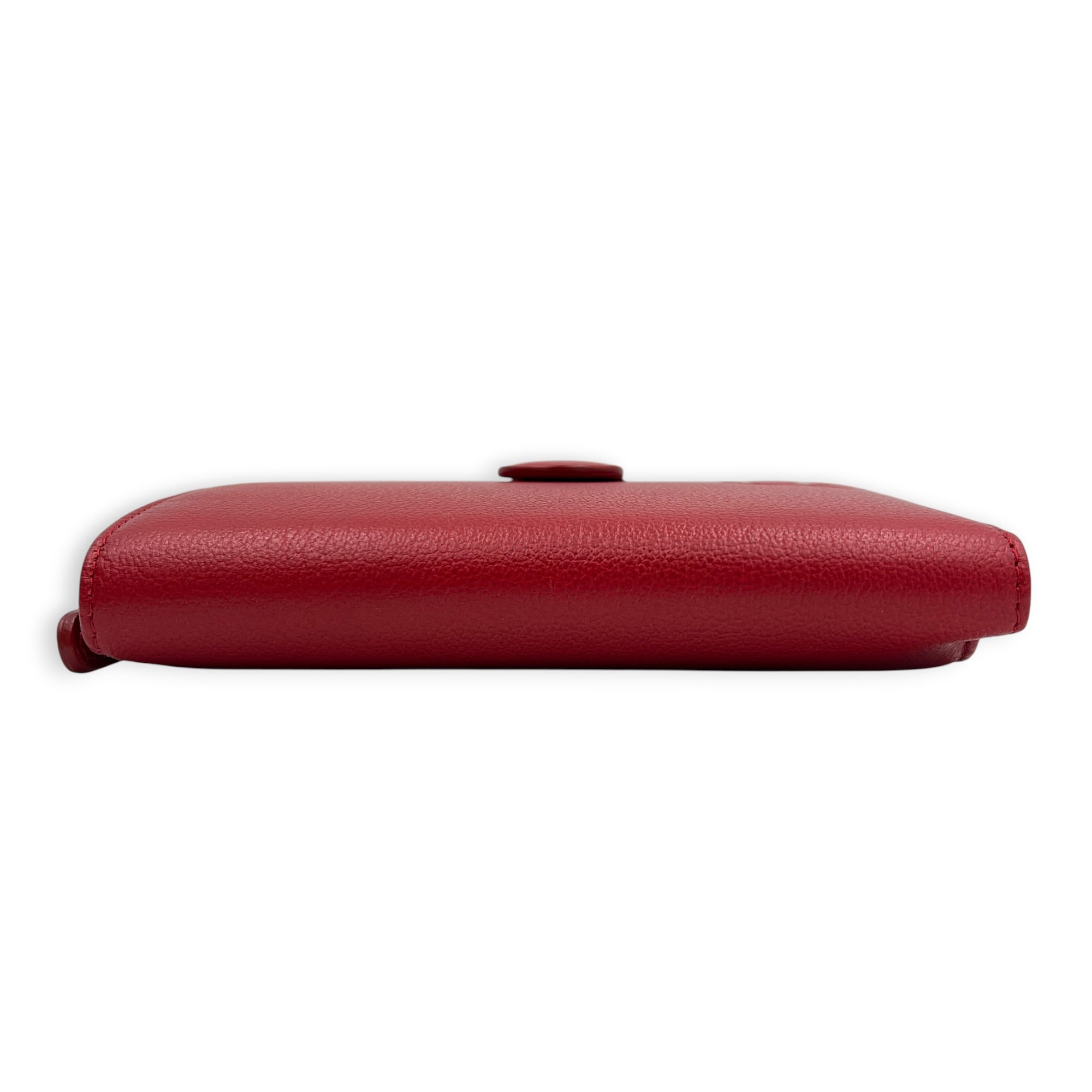 Camelia Wallet Red in Calfskin, Silver hardware