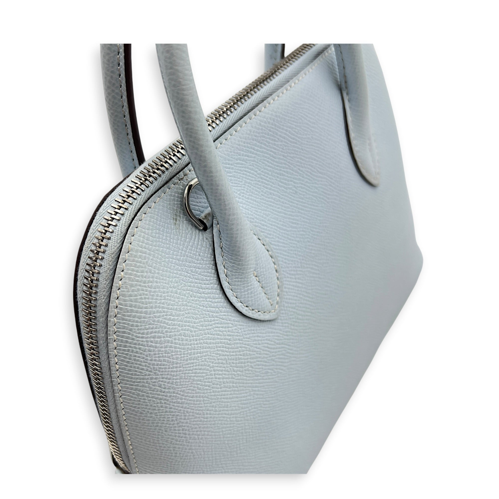 Bolide 25 Bleu Brume Top Handle Bag in Epsom, Palladium hardware